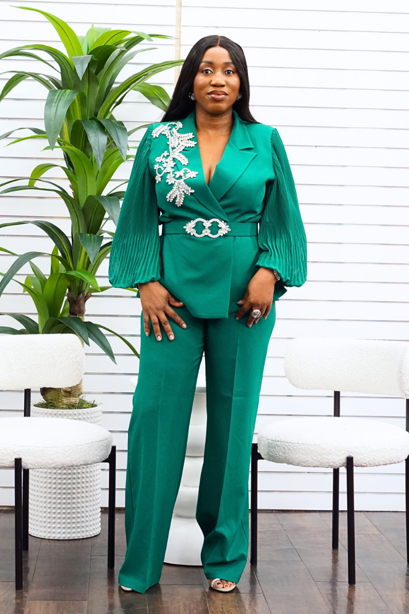Athena Belted Suit Set