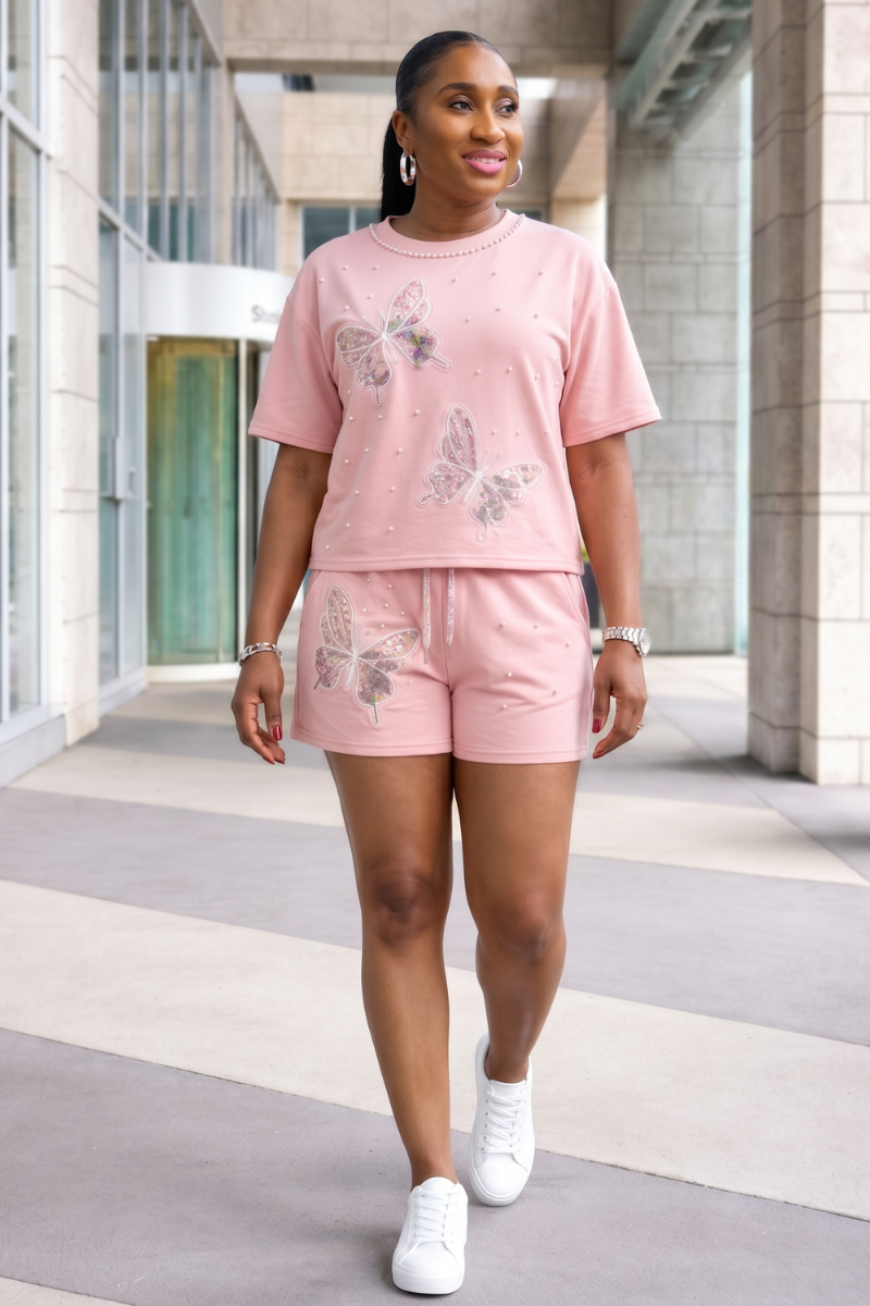 Fiora T-Shirt & Short Set - Pink