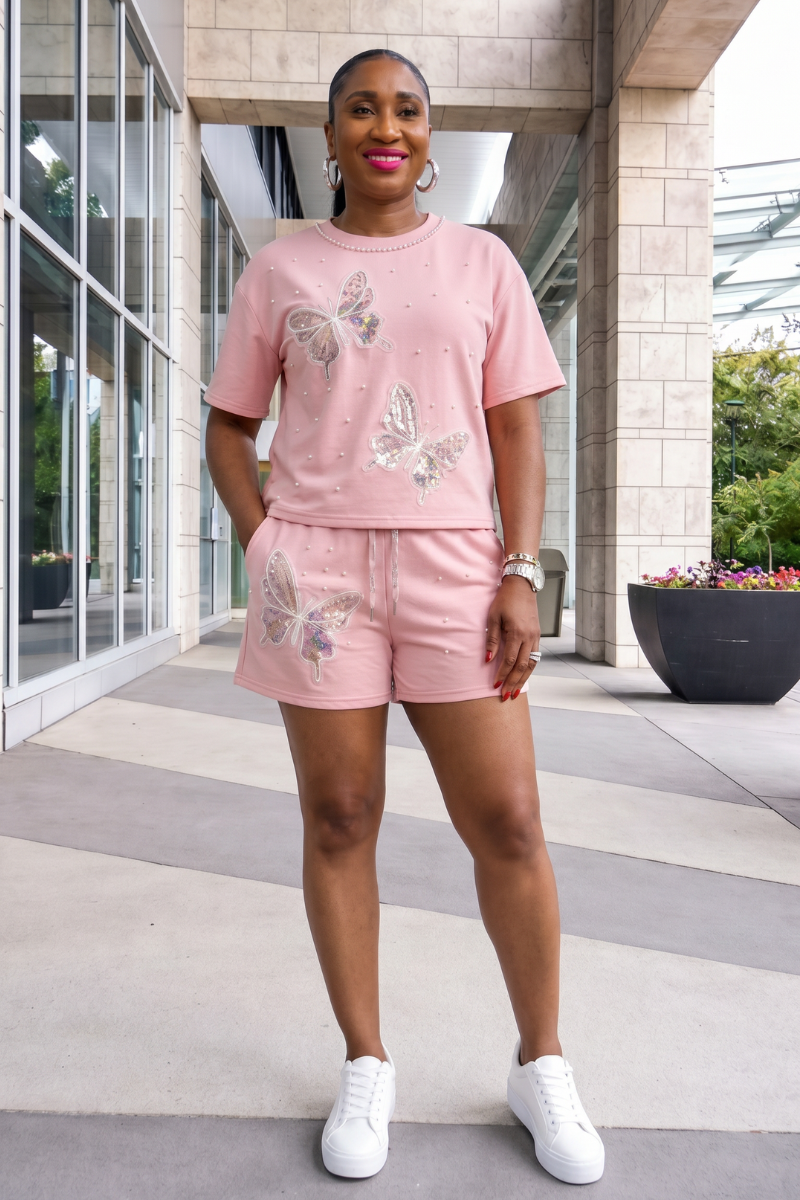 Fiora T-Shirt & Short Set - Pink