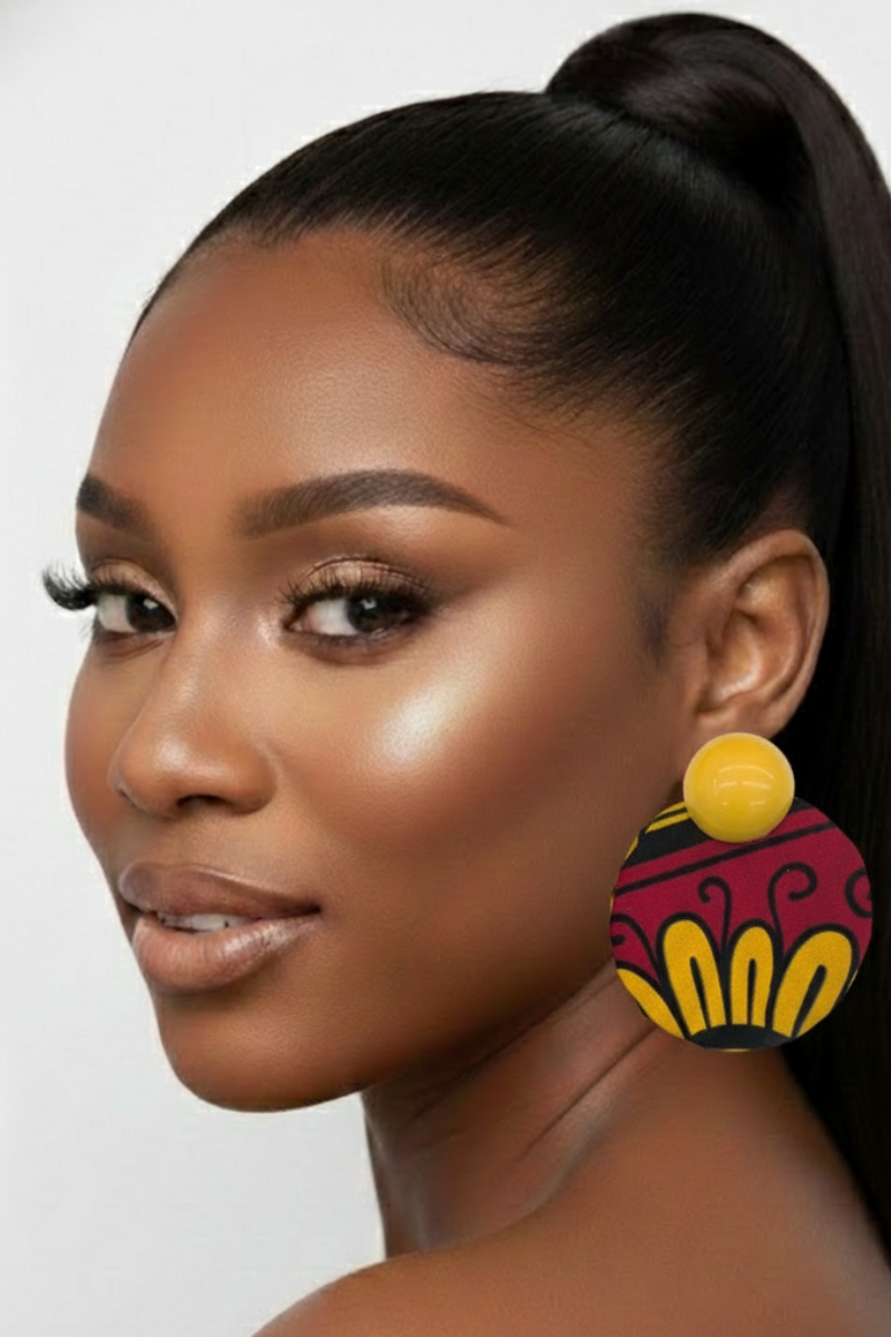 African Print Statement Earring