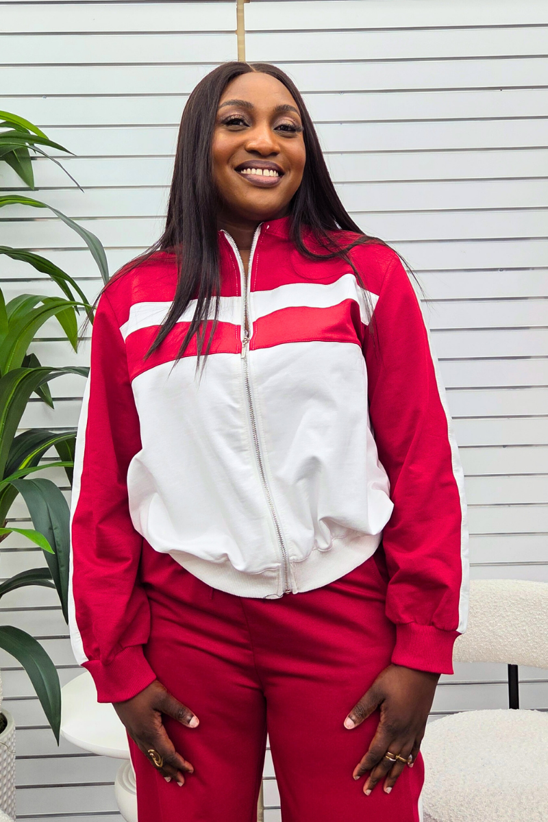 Hanny Red/White Jogger Set