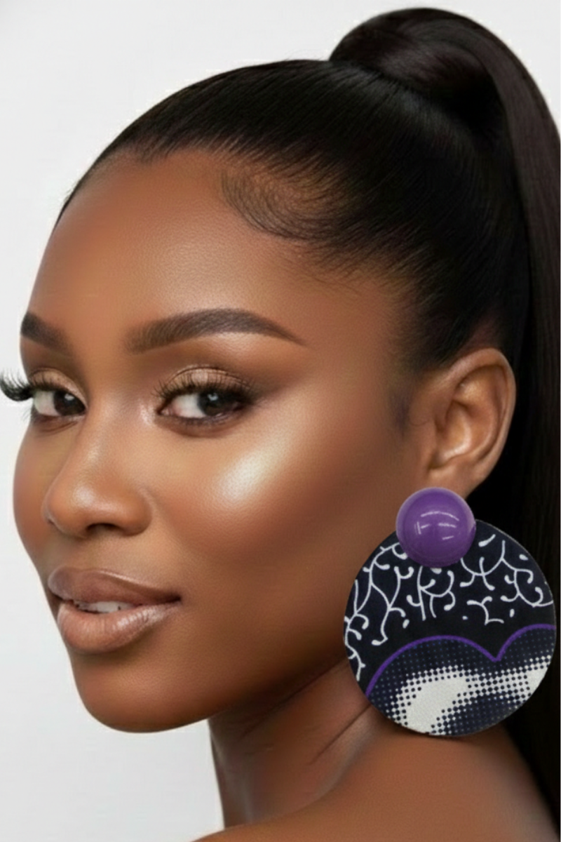 African Print Statement Earring