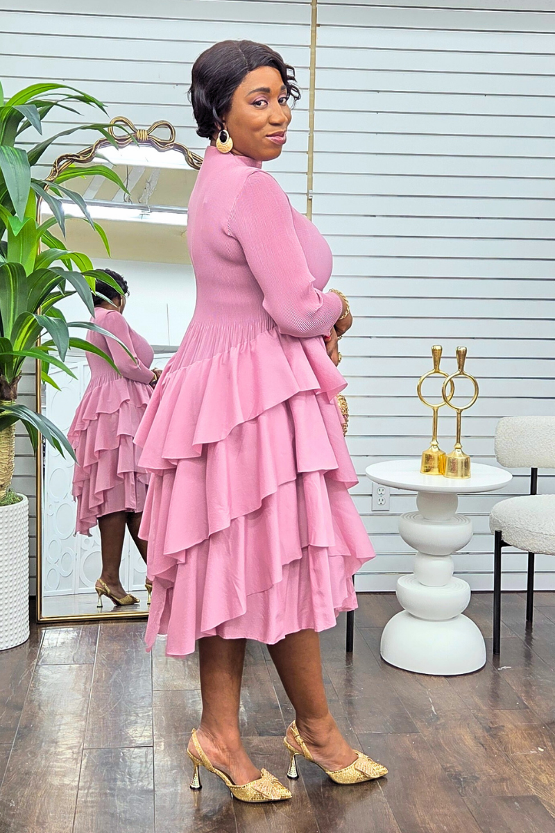 Alicia Layered Dress - Pink
