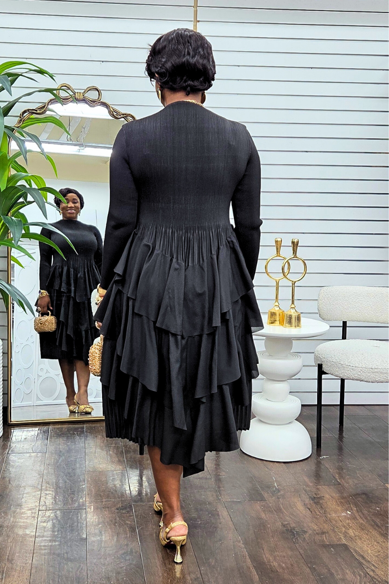 Alicia Layered Dress - Black