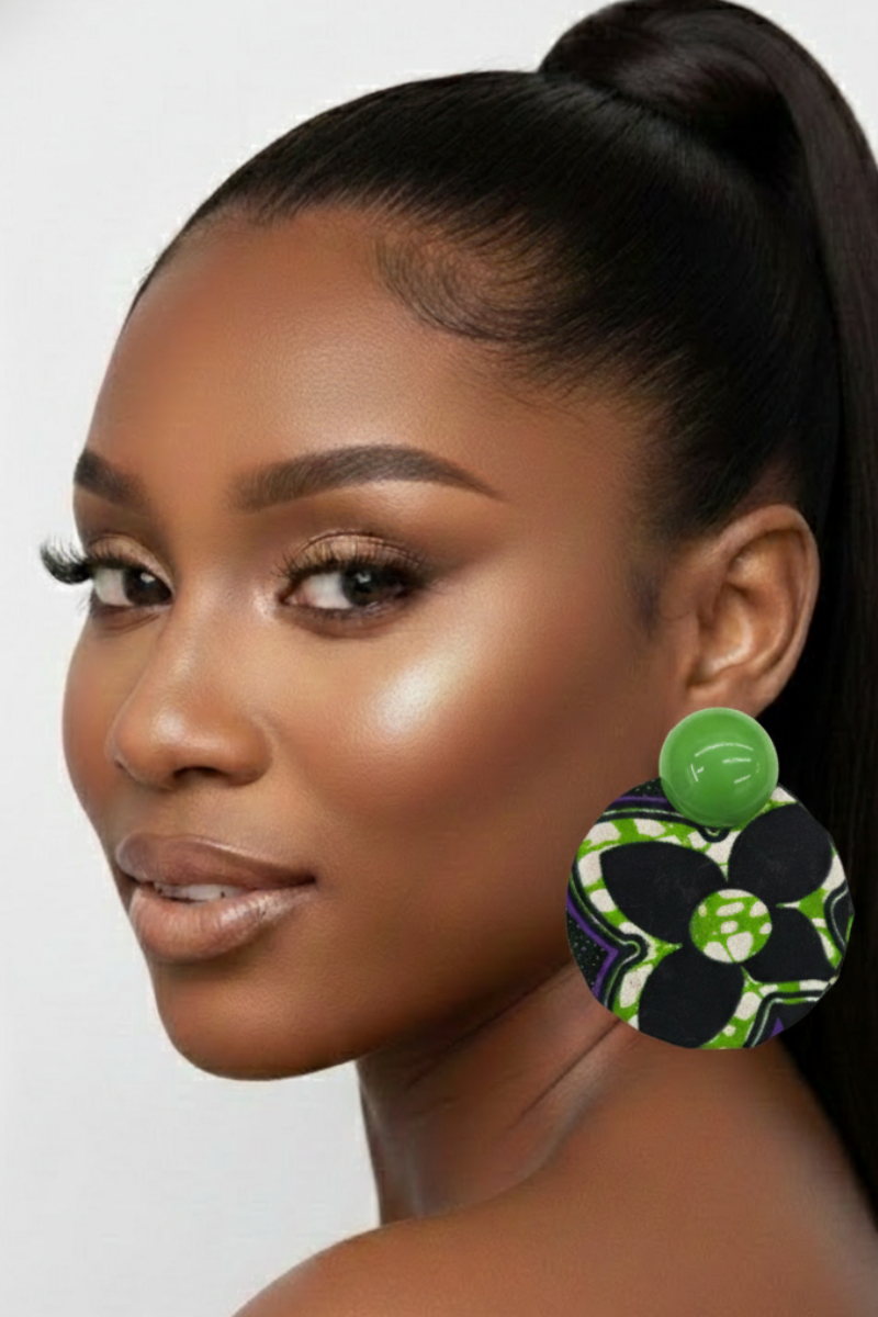 African Print Statement Earring