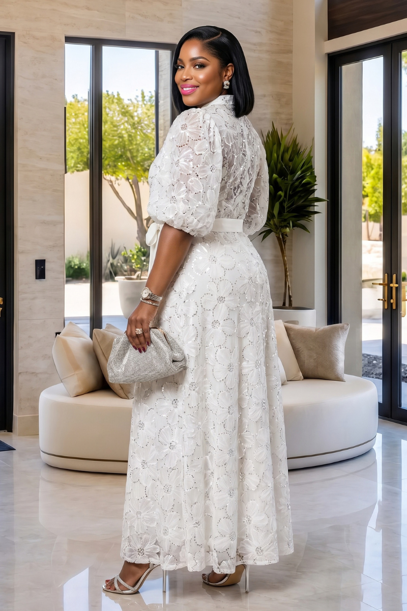 Elarisse Floral Sequin Dress