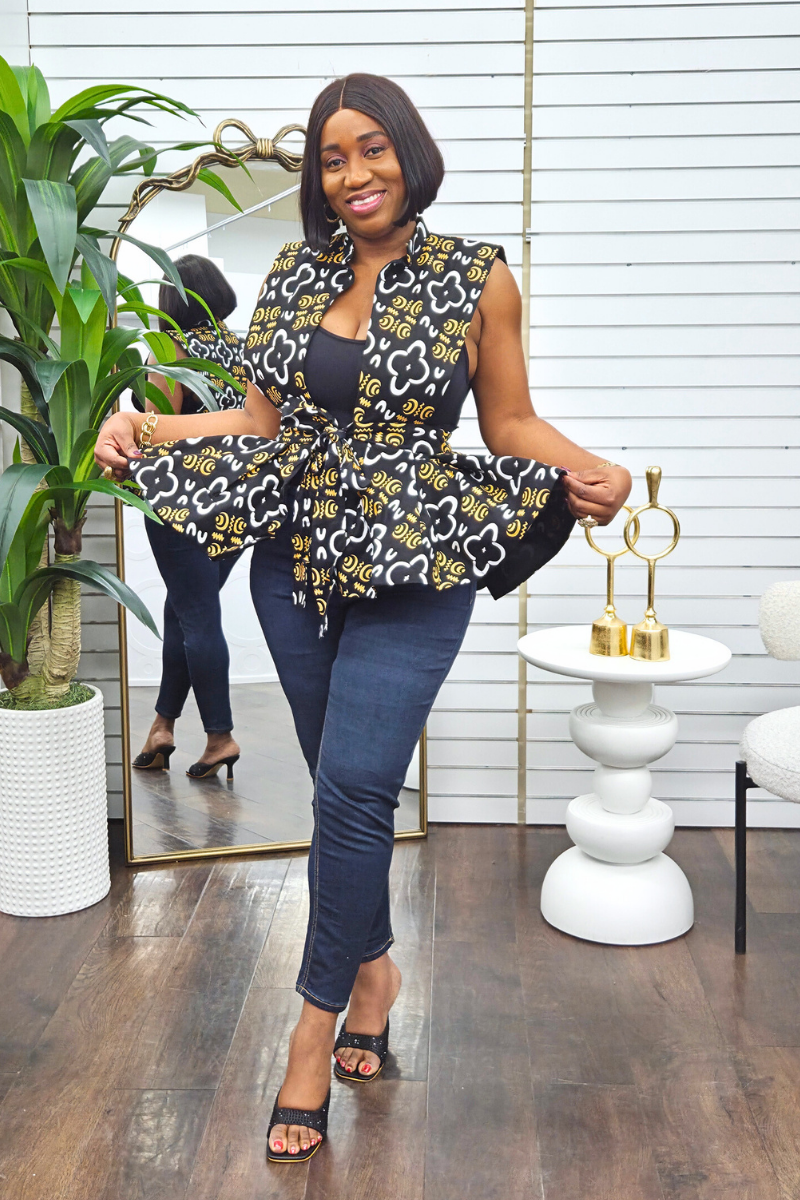 Ewa African Print Peplum Jacket