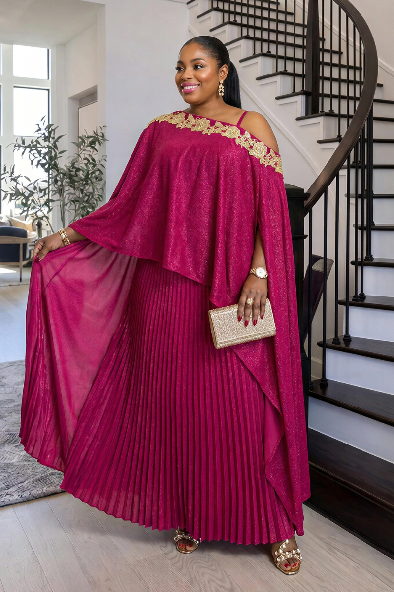 Vaelora Dress W/Cape Set