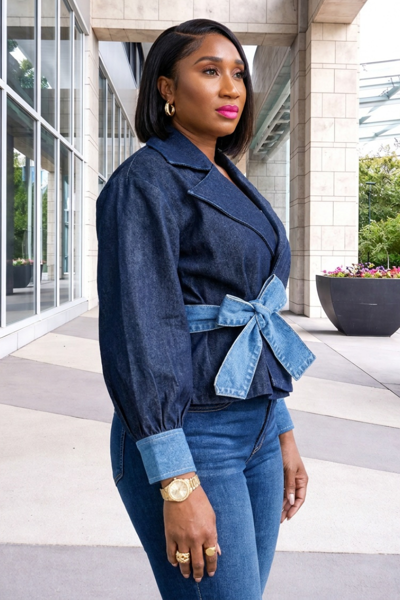 Jamie Contrast Detail Denim Jacket