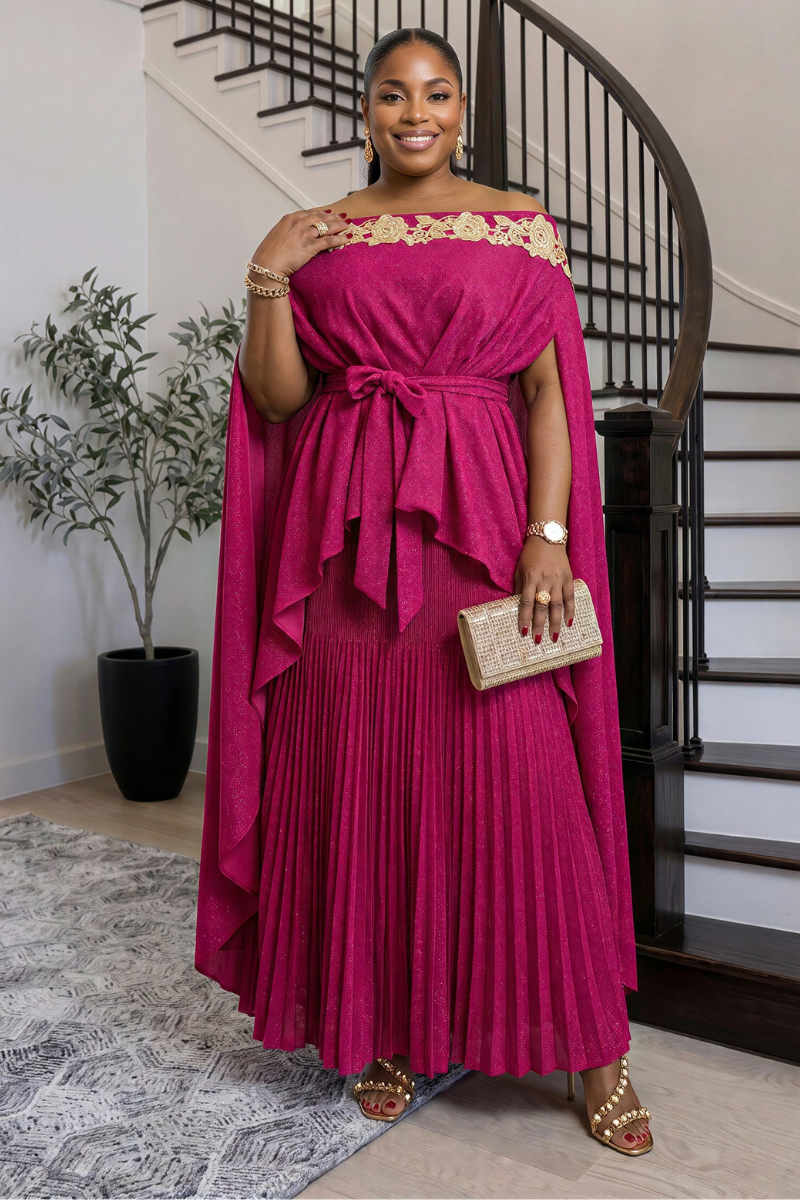 Vaelora Dress W/Cape Set