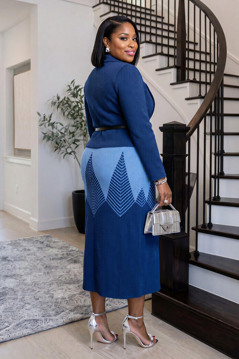 Valtrise Dress W/Cardigan Effect.