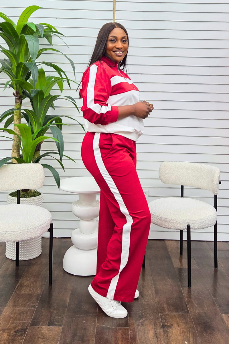 Hanny Red/White Jogger Set