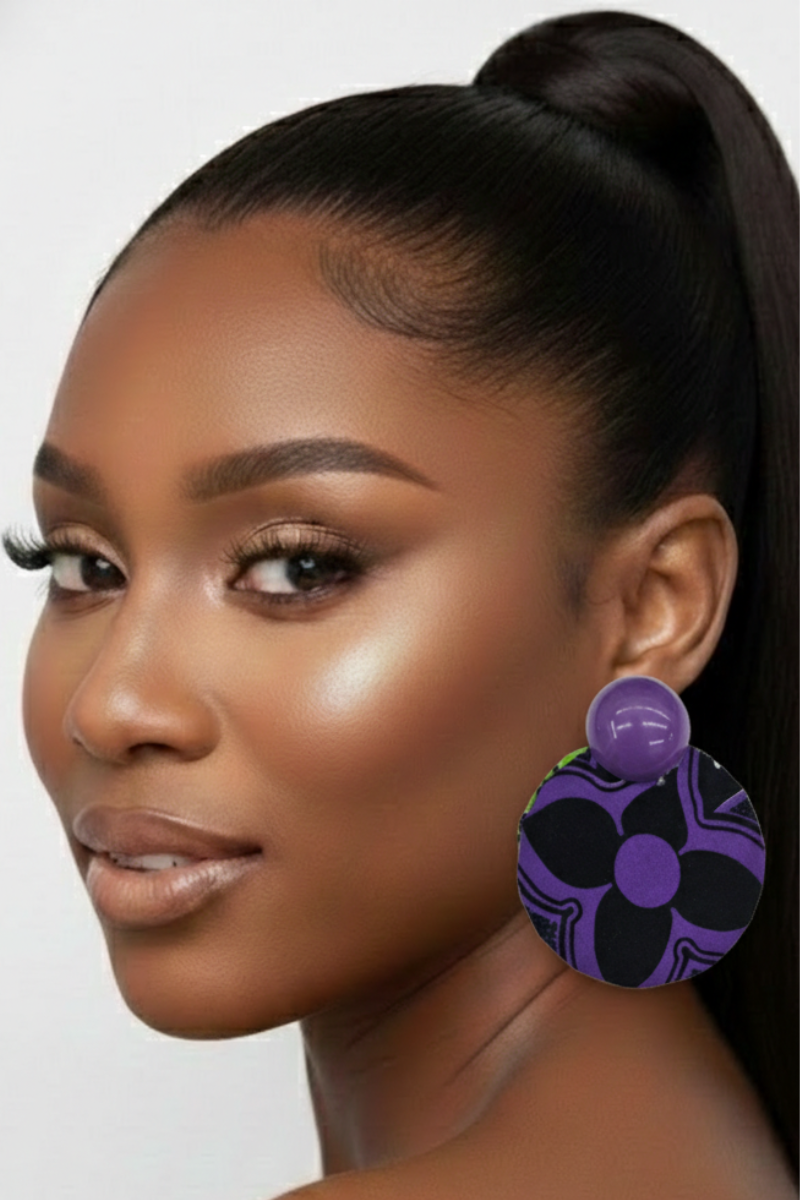 African Print Statement Earring