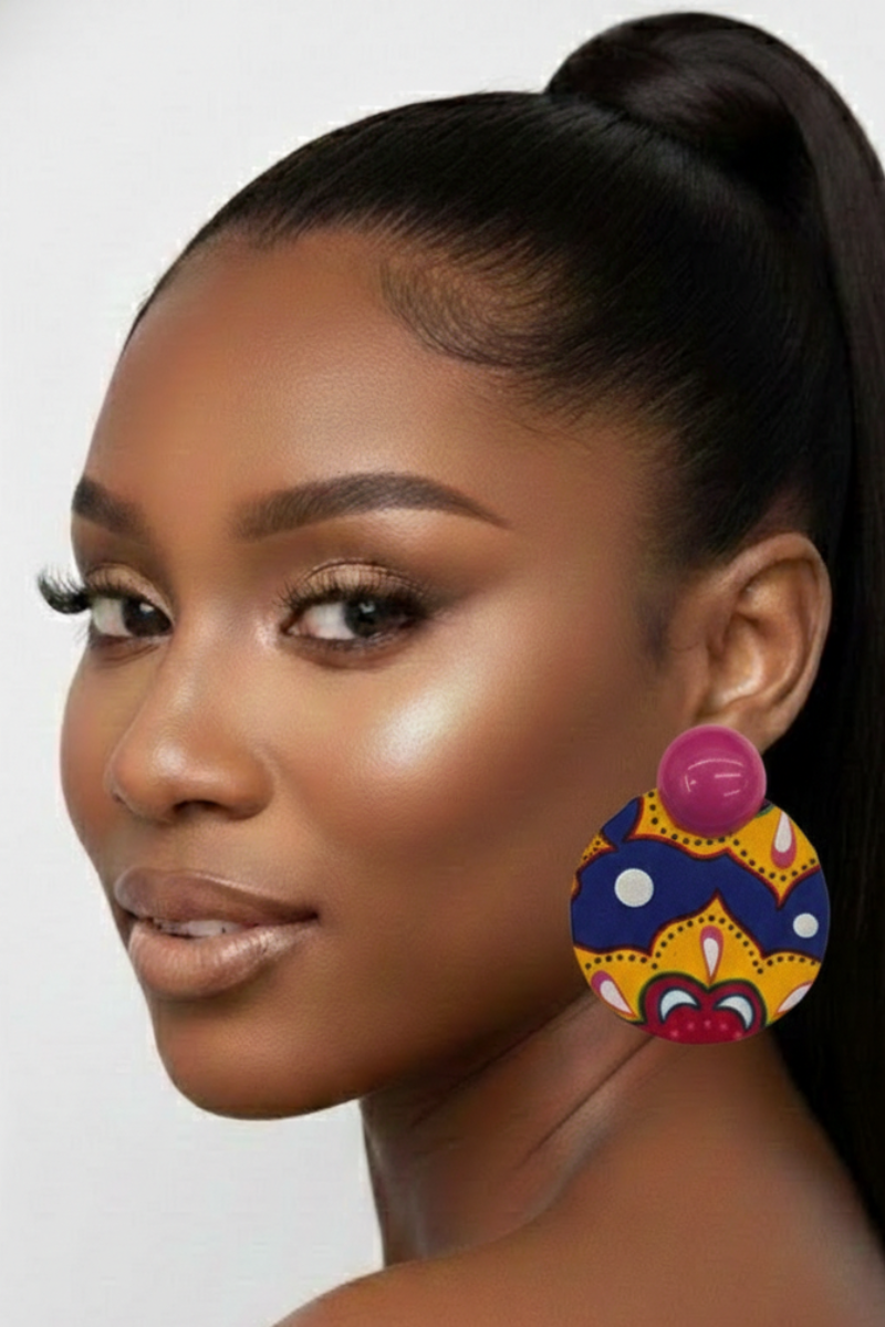African Print Statement Earring