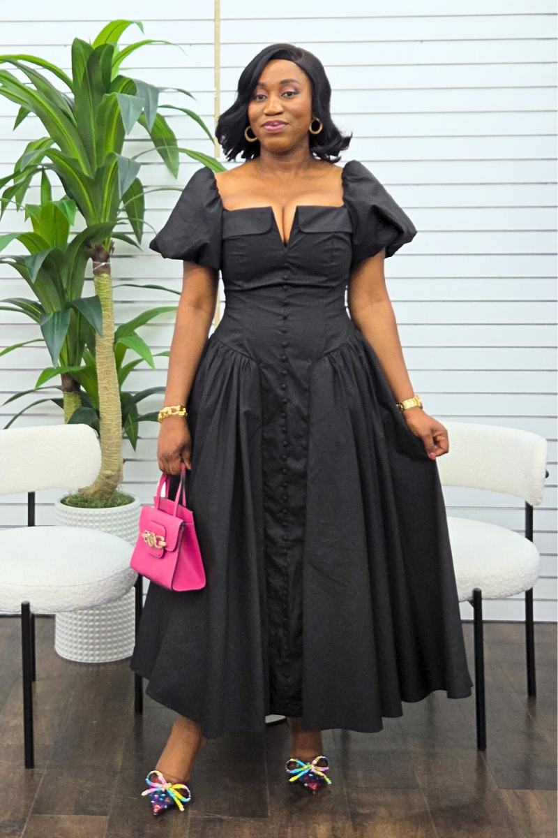 Patty Statement Dress - Black