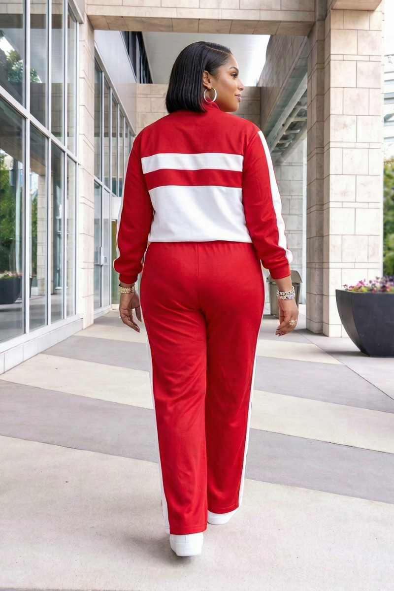 Hanny Red/White Jogger Set