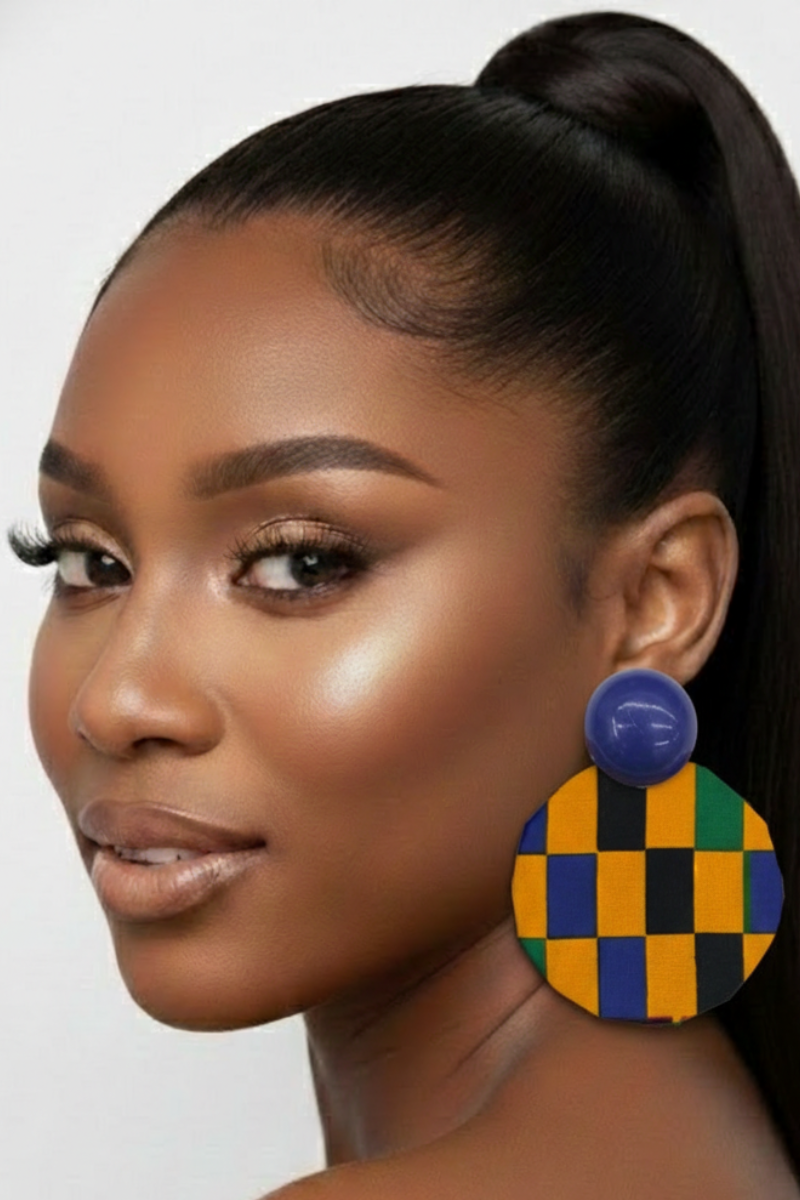 African Print Statement Earring