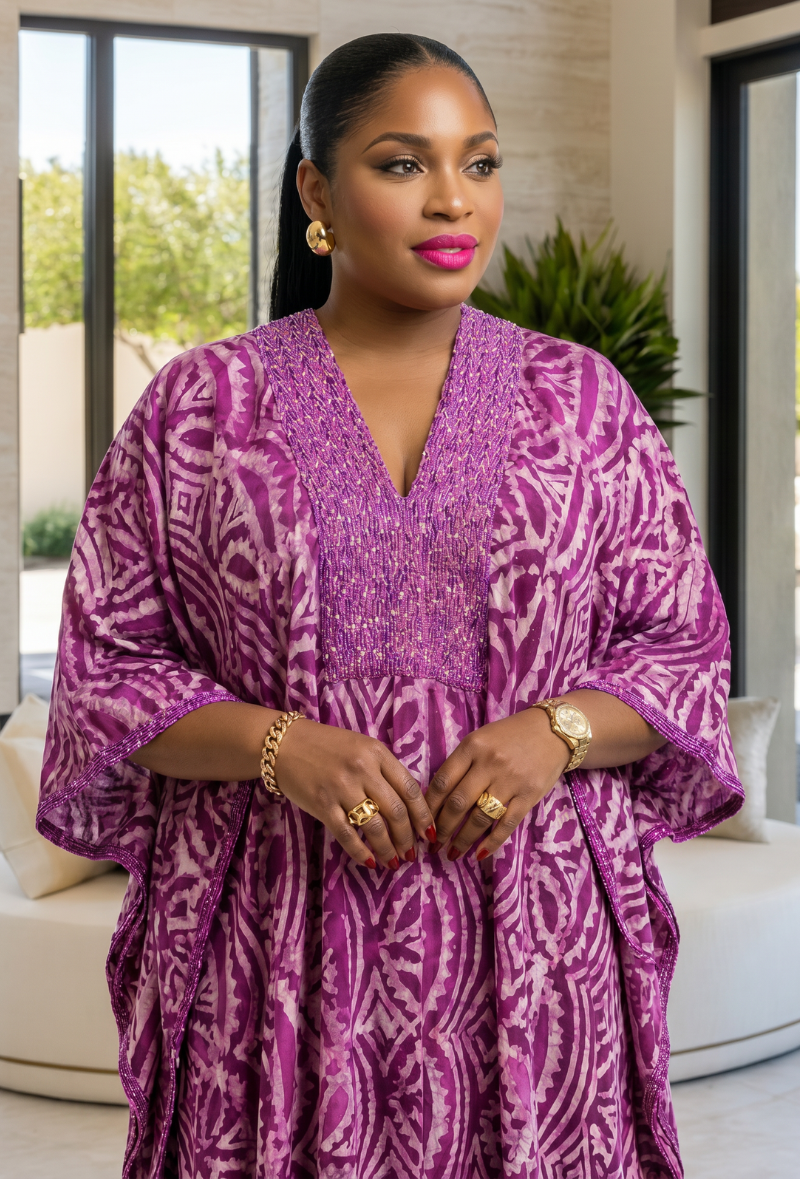 Adunni Luxe Beaded Boubou - Pink