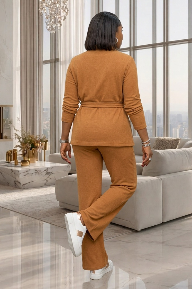 Nora 3pc Knit Set - Tan Brown