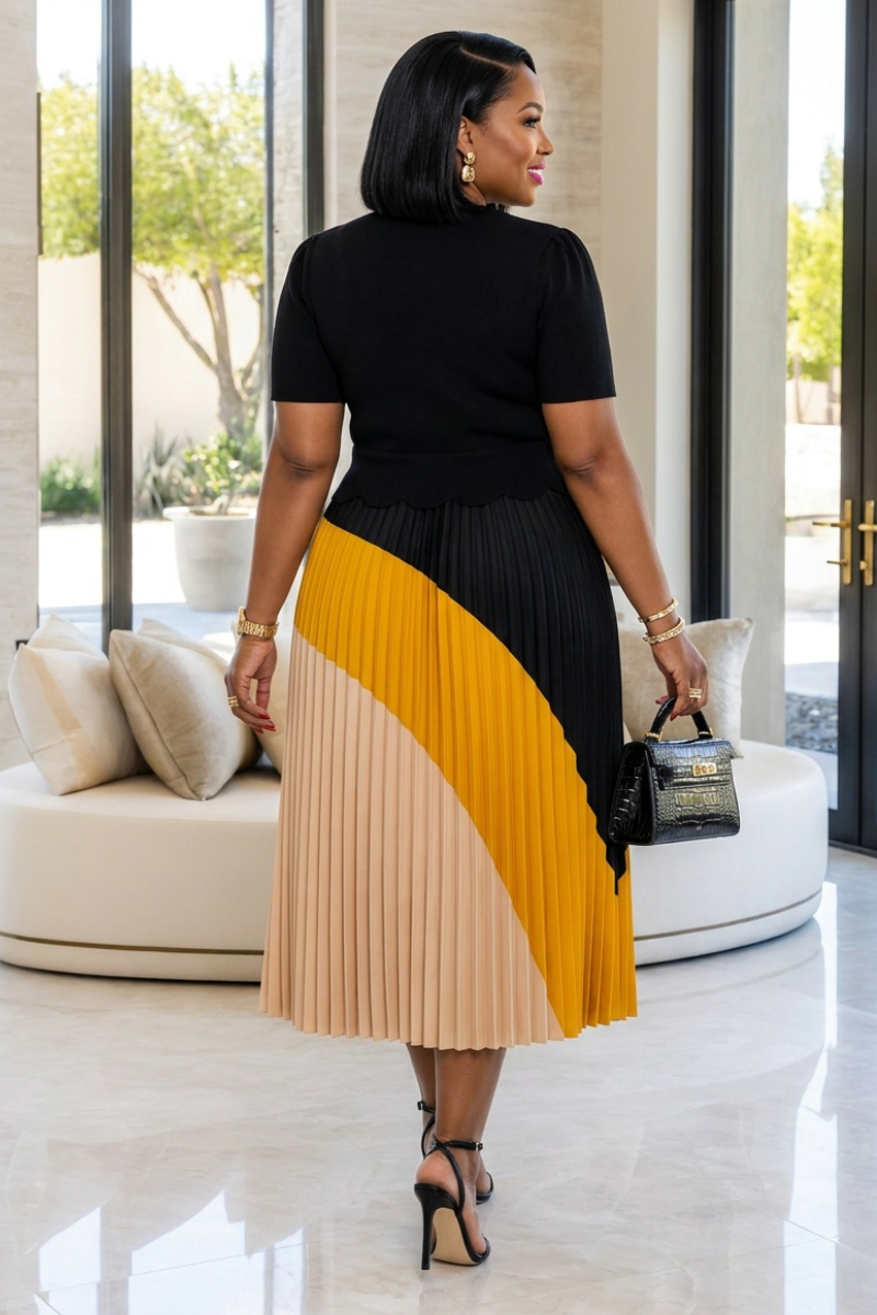 Veronique Ombre Dress - Yellow