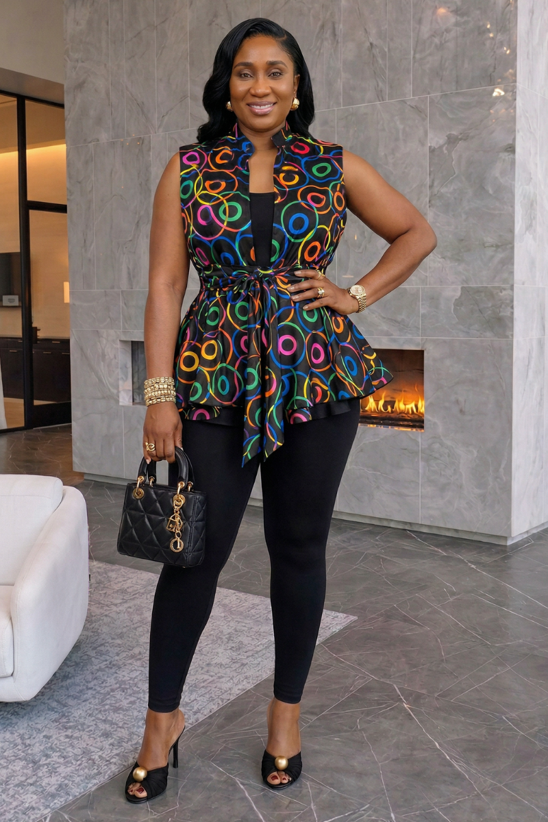 Ewa African Print Peplum Jacket - Multi