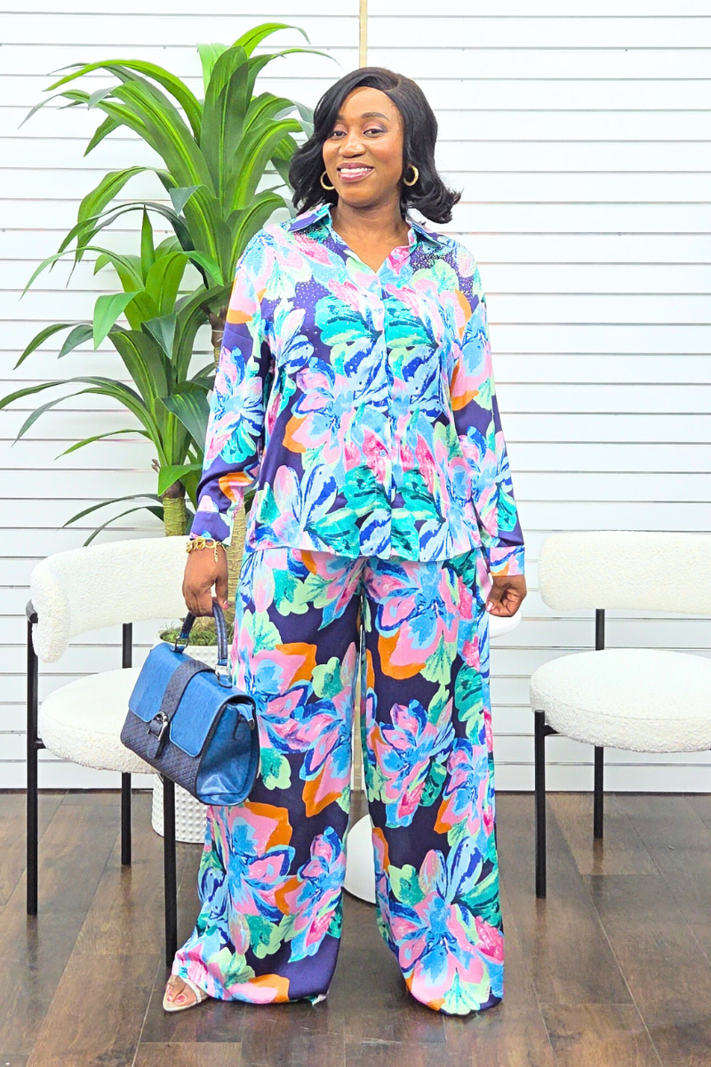 Elowen Pant Set - Blue
