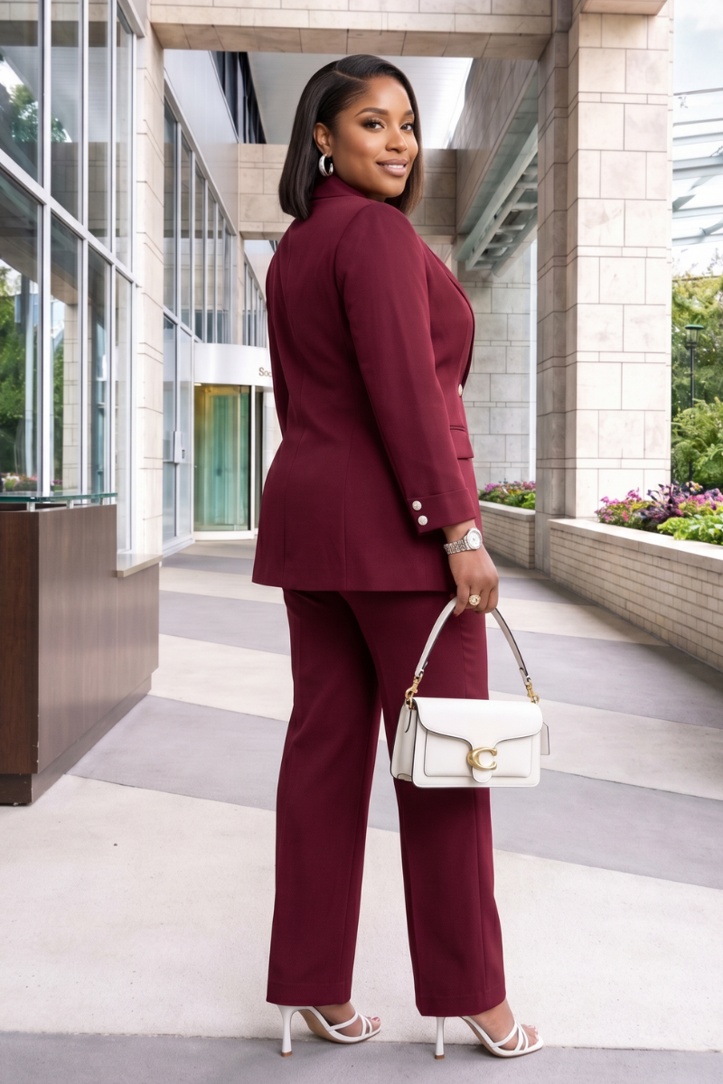 Kamala Burgundy Blazer Set