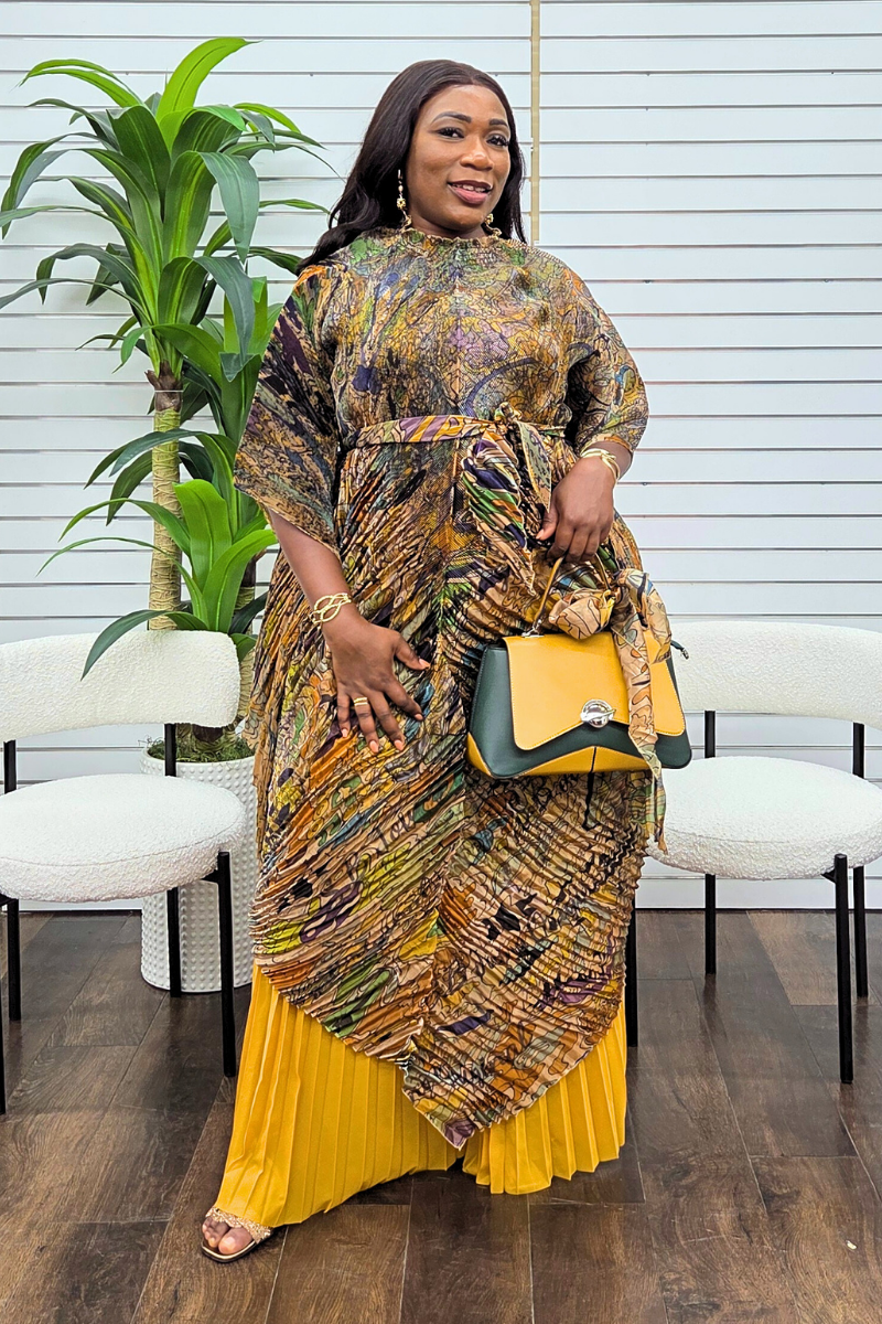 Adaraa Luxe Pant Set - Mustard Yellow