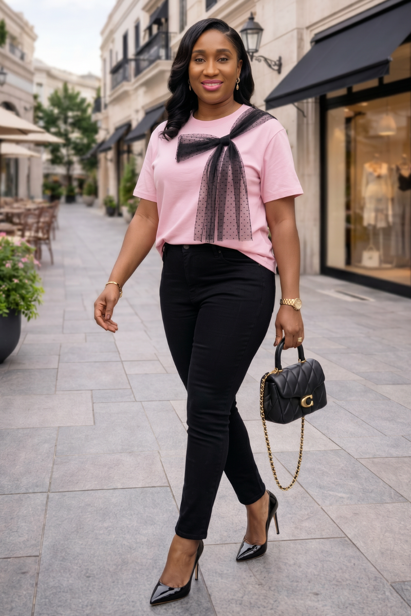 Mint Lace Bow T-Shirt