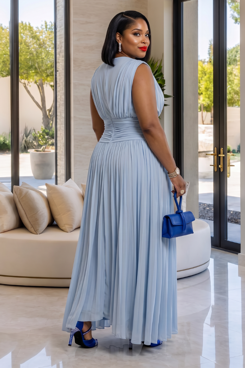 Marbella Plissiertes Maxikleid