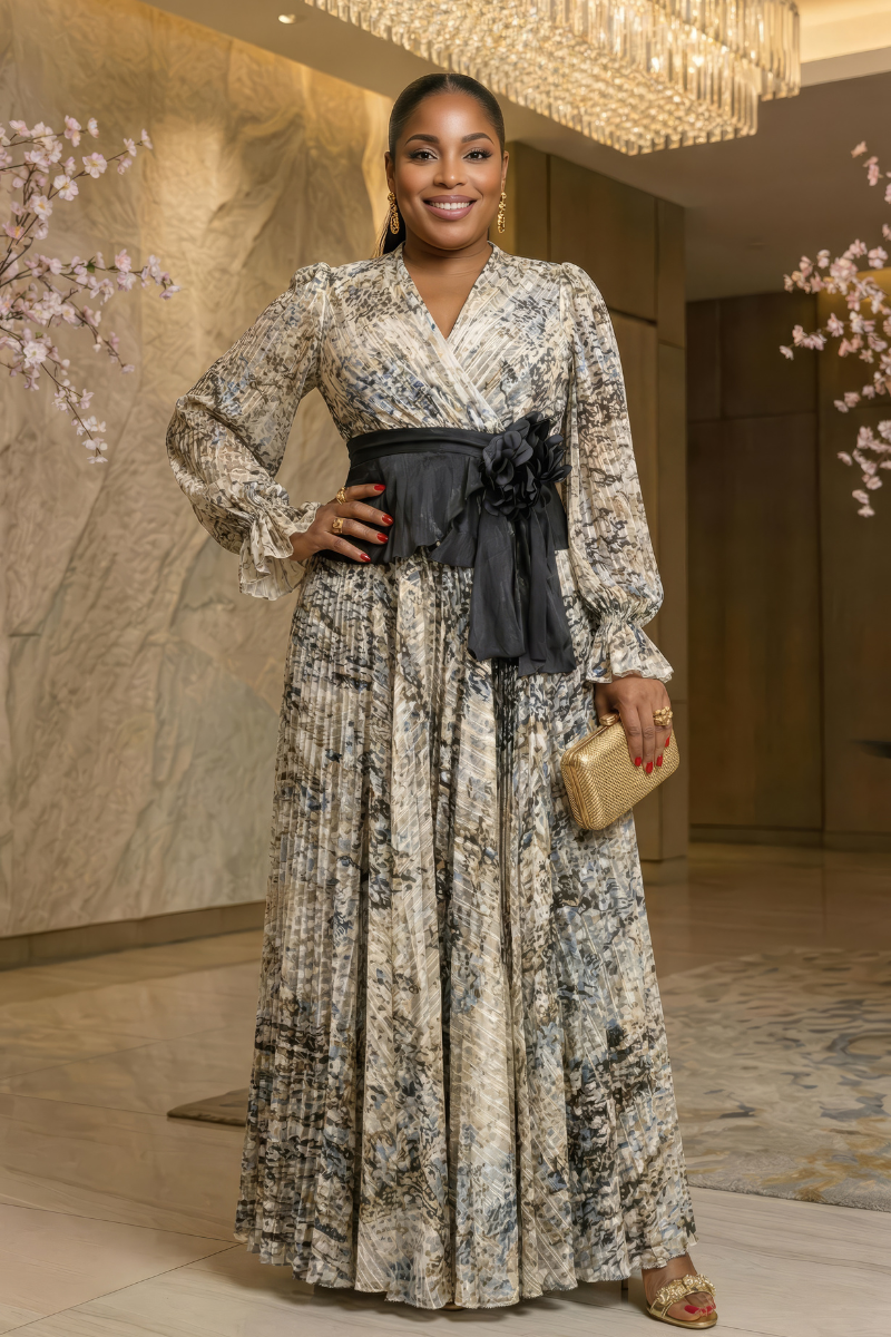 Clara Foil Print Maxi Dress