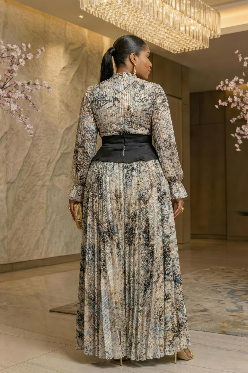 Clara Foil Print Maxi Dress