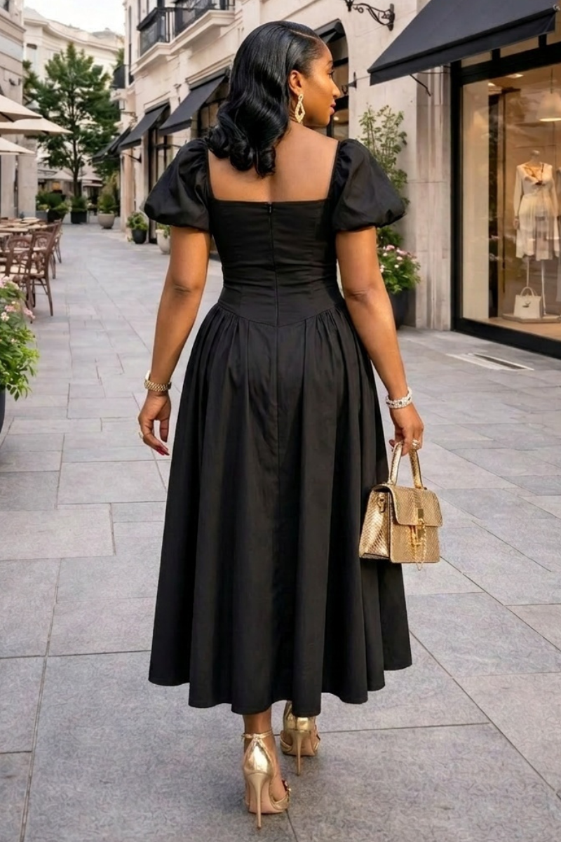Patty Statement Dress - Black