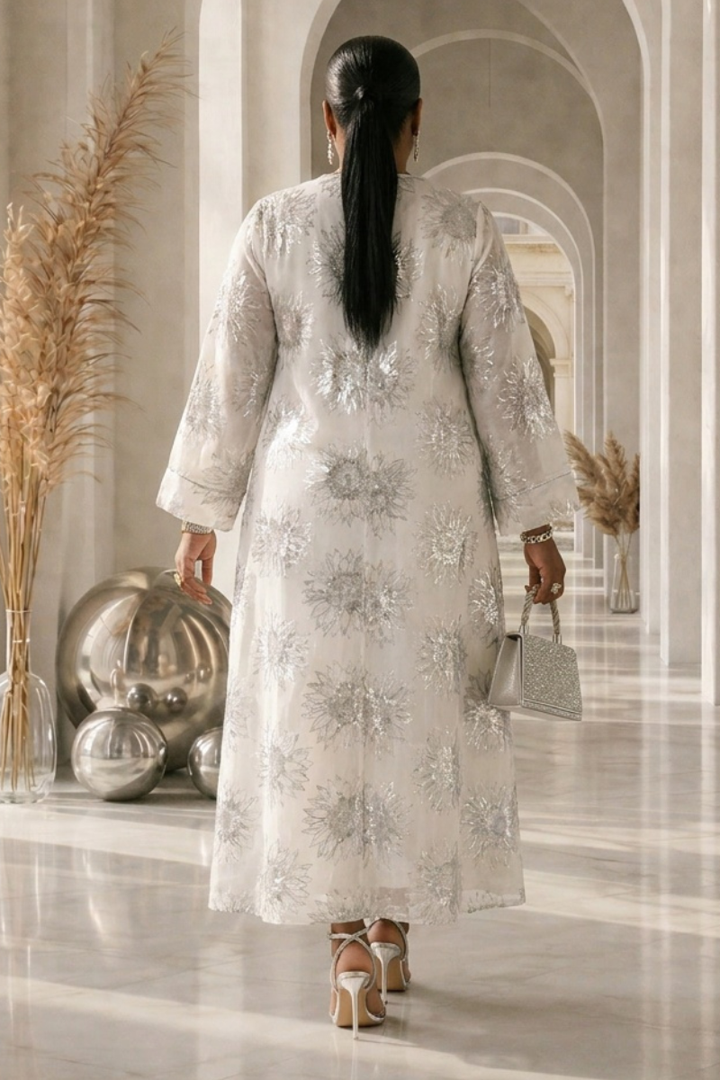 Noor Abaya Dress - White