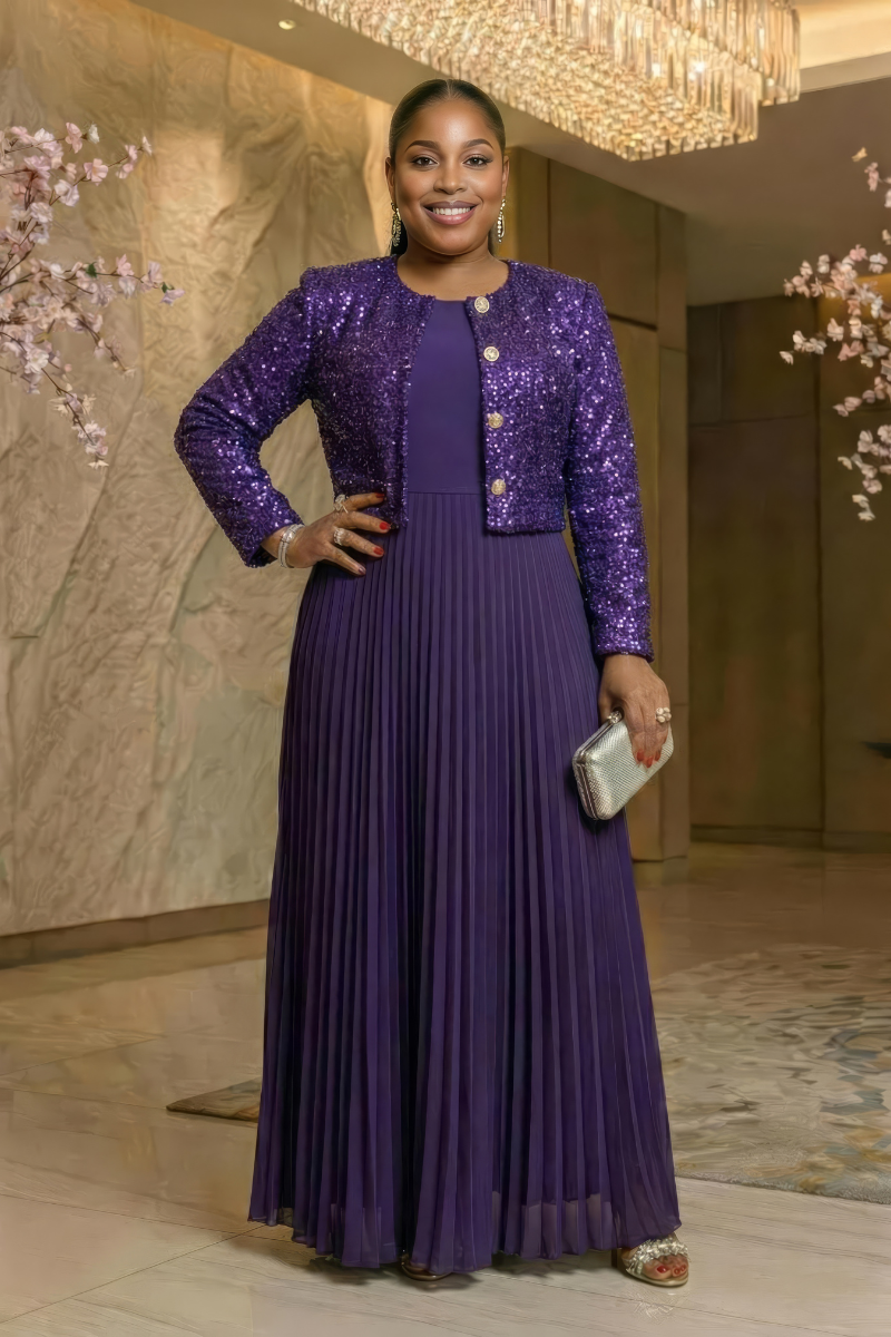 Phoenix Purple Jacket & Dress Set