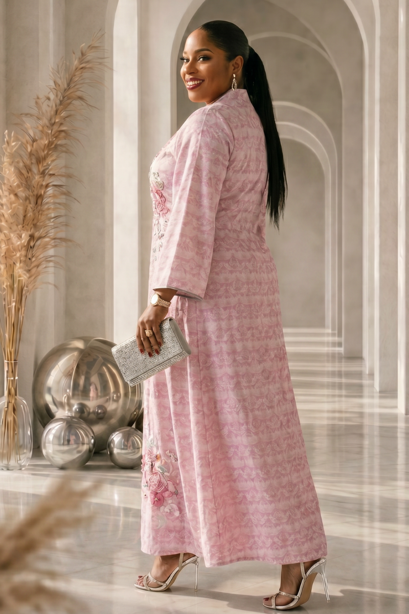 Layla Abaya Dress - Pink