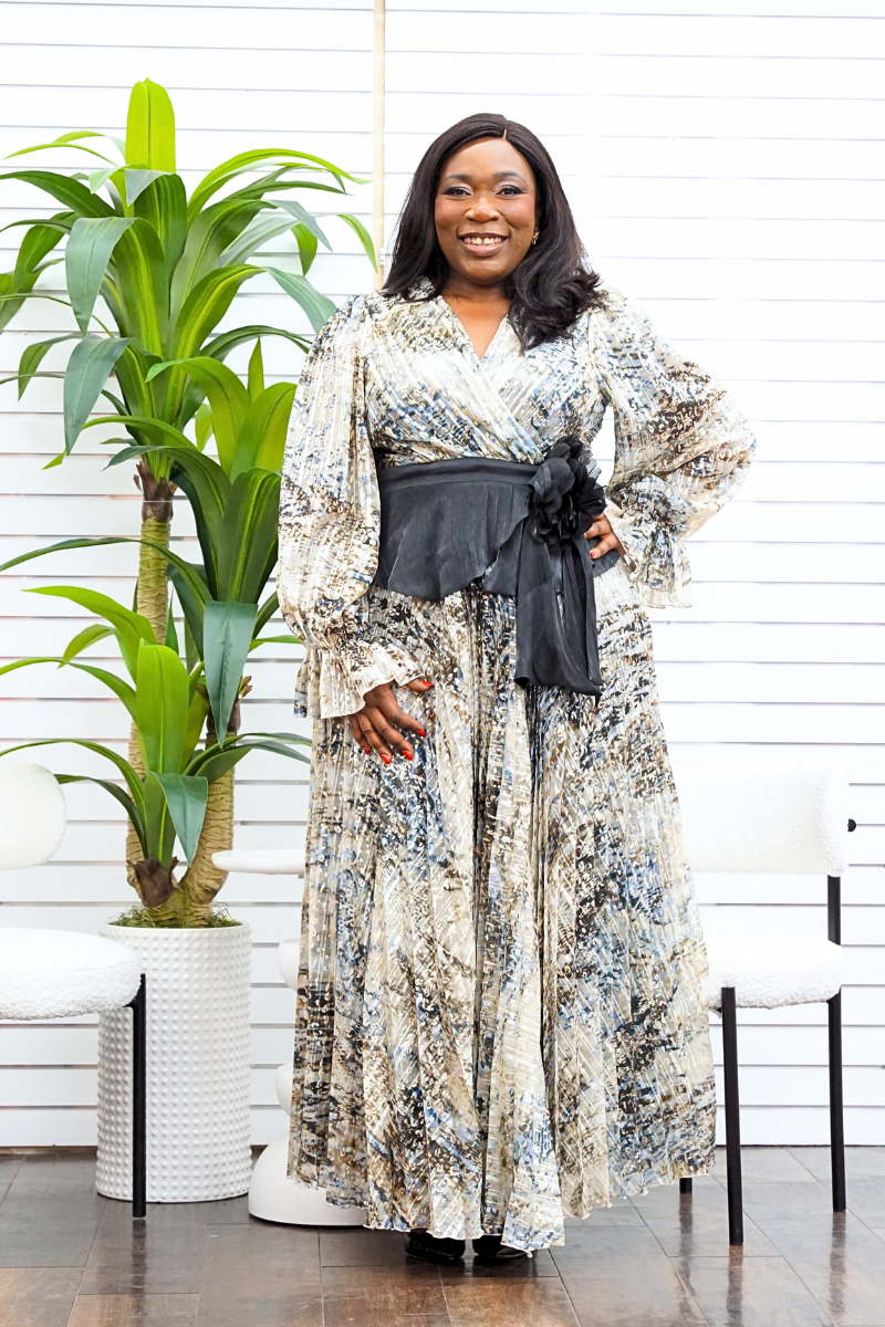 Clara Foil Print Maxi Dress