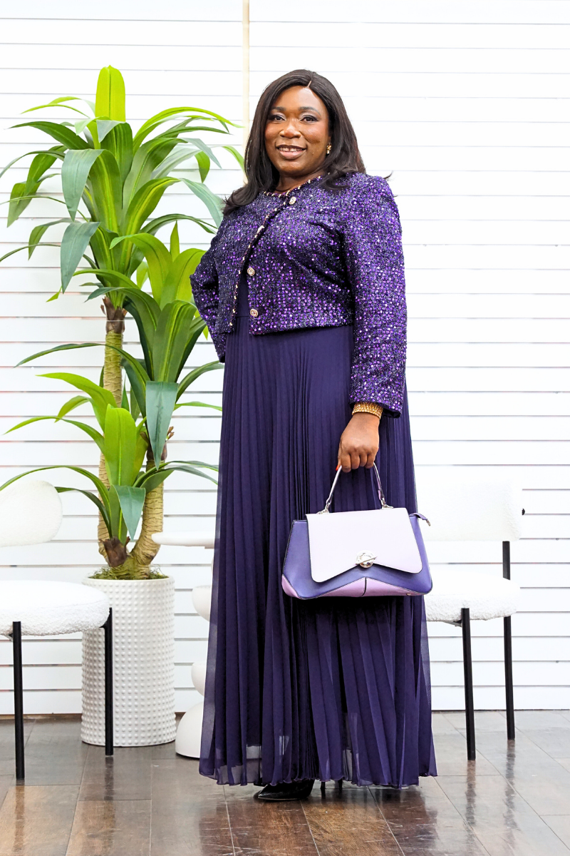 Phoenix Purple Jacket & Dress Set