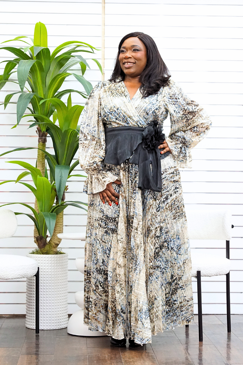 Clara Foil Print Maxi Dress