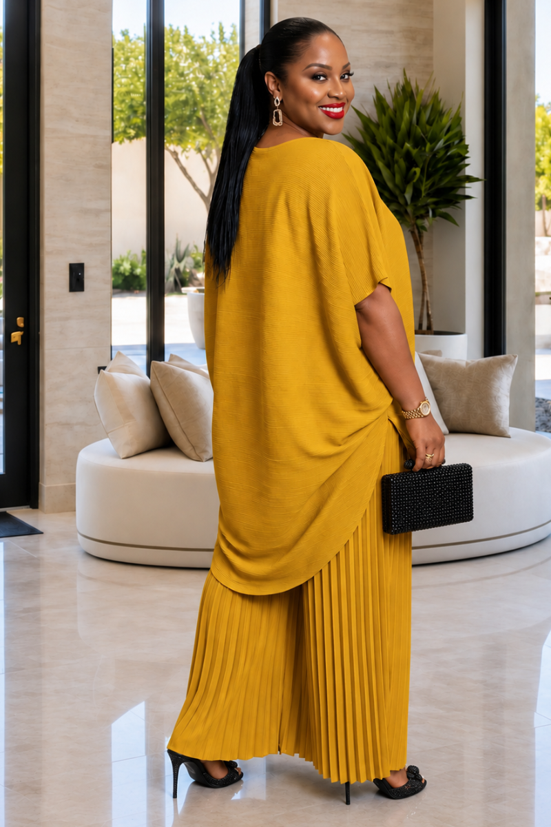 Kimora Tunic & Pant Set - Mustard Yellow