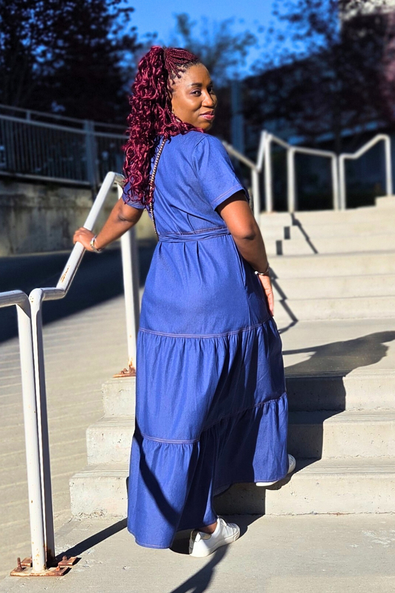 Raye Denim Maxi Dress