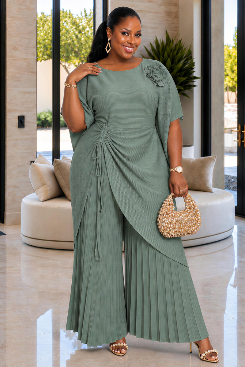 Kimora Tunic & Pant Set - Sage Green
