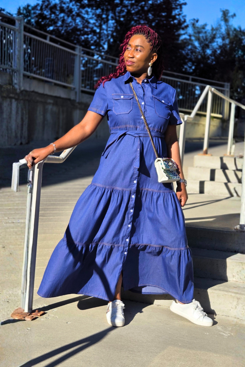 Raye Denim Maxi Dress