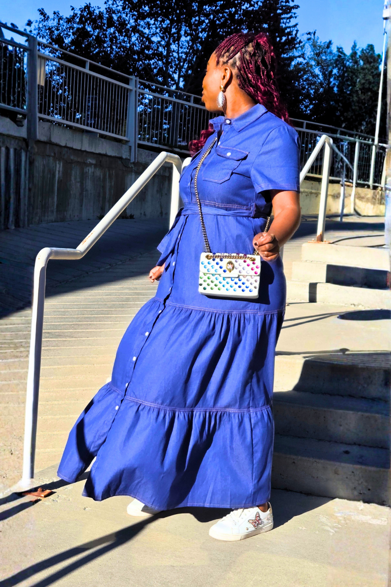 Raye Denim Maxi Dress