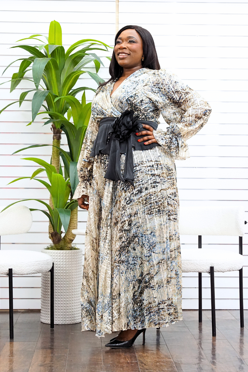 Clara Foil Print Maxi Dress