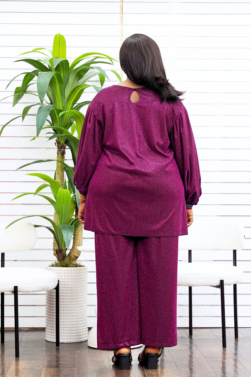 Jessy Shimmery 2pc Trouser Set