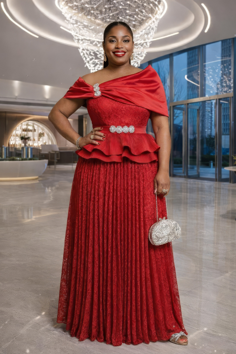 Arabella Red Lacey Dress