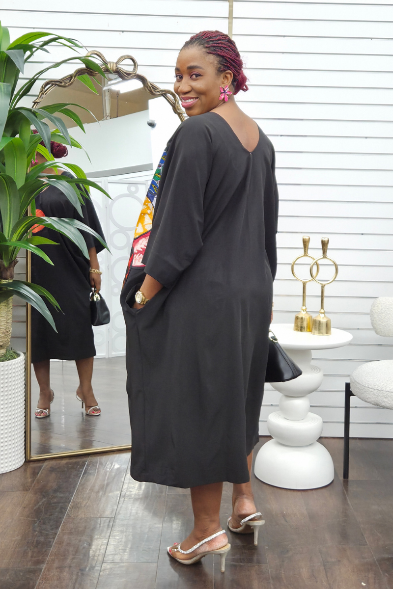 Sisi Patchwork Boubou -Black