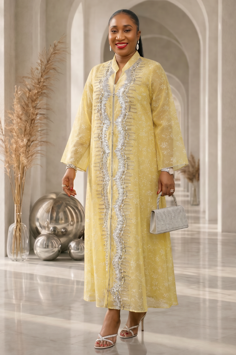 Shams Abaya Dress - Yellow