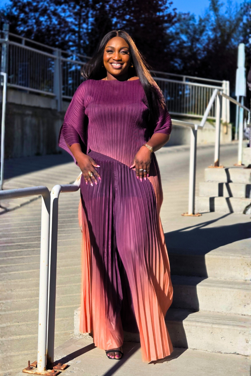 Liana Ombre Pant Set - Plum